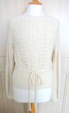 Off White/Cream Zara Bobble Lacy Dzianinowy sweter ze sznurkiem na sprzedaż  Wysyłka do Poland