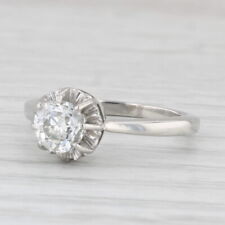 Vintage 0.64ct Anillo Solitario Diamante de Compromiso Platino Paladio Tamaño comprar usado  Enviando para Brazil