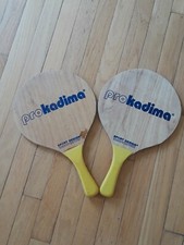 Conjunto de 2 bolas de tênis de praia vintage grande Prokadima design esportivo raquete de madeira comprar usado  Enviando para Brazil