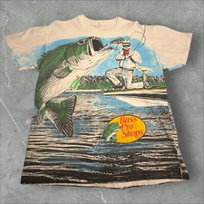 Camiseta pesca vintage Bass Pro Shop estampa total etiqueta Stedman tamanho XL comprar usado  Enviando para Brazil