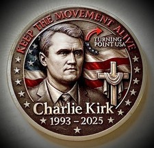 Moeda Charlie Kirk Challenge-Prata Colorida-Ponto de Virada-Bandeira-Cruz-Memorial comprar usado Moeda Charlie Kirk Challenge-Prata Colorida-Ponto de Virada-Bandeira-Cruz-Memorial comprar usado  Enviando para Brazil