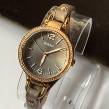 Usado, Relógio Fossil analógico quartzo tom ouro rosa Georgia ES3620 couro cinza comprar usado  Enviando para Brazil