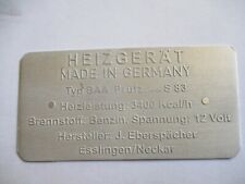 Typenschild schild heizgerät gebraucht kaufen  Deutschland