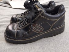 Sapatos femininos Skechers EUA tamanho 7.5 couro preto plataforma robusta 45820 skate comprar usado  Enviando para Brazil