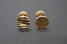 Usado, Brincos femininos infantis de ouro amarelo sólido 14K com círculo extravagante de 5 mm parafuso traseiro  comprar usado  Enviando para Brazil