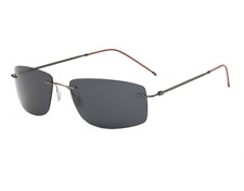 Óculos de sol masculino de direção polarizado liga de metal sem aro memória ultra leve, usado comprar usado  Enviando para Brazil