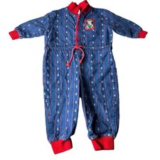 Macacão de pelúcia vintage anos 90 ursinho de pelúcia tamanho único 18m azul vermelho Oshkosh B’gosh, usado comprar usado  Enviando para Brazil