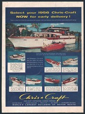 1956 Chris-Craft Boats anúncio impresso 54’ Constellation, + mais 8 modelos comprar usado  Enviando para Brazil