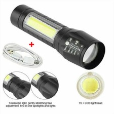 Lanterna portátil COB LED tática USB recarregável com zoom lanterna lanterna comprar usado  Enviando para Brazil