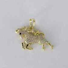 Pingente em forma de cavalo corte redondo simulado diamante branco folheado a ouro amarelo 14K comprar usado  Enviando para Brazil