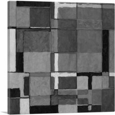 ARTCANVAS Moderna Grade Cinza de Retângulos Interseção Impressão em Tela comprar usado  Enviando para Brazil