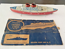 Vintage Wolverine Mecânico Windup Forro de Luxo Nº93 Navio de Cruzeiro Barco de Brinquedo de Estanho comprar usado  Enviando para Brazil