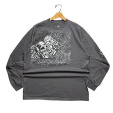 Camiseta Sanctify Y2K masculina manga longa caveira de cobra cinza skate  comprar usado  Enviando para Brazil