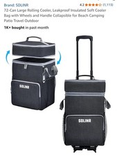 SDLINR 72-Can Rolling Cooler - Bolsa isolada à prova de vazamentos com rodas - Dobrável, usado comprar usado  Enviando para Brazil