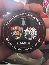 2025 Stanley Cup Final Florida Panthers Edmonton Oilers jogo 4 disco de aquecimento usado comprar usado  Enviando para Brazil