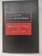Bailey & Rothblatt Successful Techniques for Criminal Trials Criminal Law Book, usado comprar usado  Enviando para Brazil