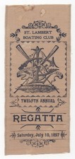1897 St. Lambert Boating Club Quebec fita regata remo canoa Canadá, usado comprar usado 1897 St. Lambert Boating Club Quebec fita regata remo canoa Canadá, usado comprar usado  Enviando para Brazil