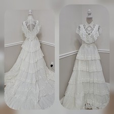 Vestido de noiva vintage "bridalurre alfred angelo" renda branca, estilo guerra civil  comprar usado Vestido de noiva vintage "bridalurre alfred angelo" renda branca, estilo guerra civil  comprar usado  Enviando para Brazil