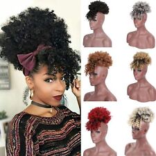 Cabelo afro encaracolado coque rabo de cavalo cordão franjas clipe envoltório sintético em cabelo updo comprar usado  Enviando para Brazil