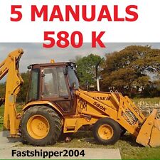 Usado, 5 manuais de reparo de serviço estojo 580 Super K trator TLB peças e operadores 580SK CD comprar usado  Enviando para Brazil