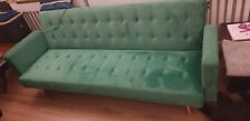 Green velvet seater for sale  SUTTON