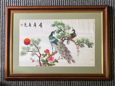 Framed chinese silk for sale  NELSON