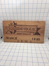 Painel de caixa de vinho de madeira Chateau Figeac França 1983 cabide de parede artesanato Bariana  comprar usado  Enviando para Brazil