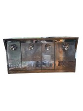 Balcão de parede vintage metal cromado caixas inclináveis farinha art déco chá açúcar comprar usado  Enviando para Brazil