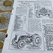 Ferguson tractor data for sale  HITCHIN