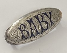 Silver enamel baby for sale  WHITSTABLE