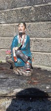 Figura de porcelana chinesa antiga pintada à mão decoração oriental 8 polegadas de altura comprar usado  Enviando para Brazil