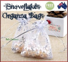 Usado, Bolsa de organza flocos de neve bolsas transparentes joias casamento doces embalagem presente 50/100 comprar usado  Enviando para Brazil