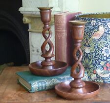 Pair wooden barleytwist for sale  BRIDGNORTH