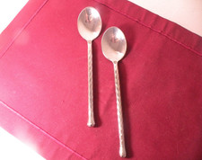 2 colheres de sopa ovais configurações gourmet CORAÇÕES DE PRATA ponta de bola de aço inoxidável 7 1/2" comprar usado  Enviando para Brazil