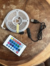 Luz de tira LED SMD flexível 5M 3528 RGB controle remoto luzes de fadas sala TV festa bar comprar usado  Enviando para Brazil