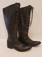 Vagabond Black Leather Lace up Knee High Boots UK size 5 EU 38 na sprzedaż  PL