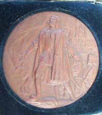 Exposición Colombina Mundial 1892 Estuche y Medalla de Expositor con Nombre segunda mano  Embacar hacia Mexico