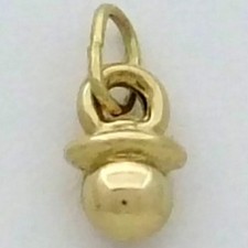 Chupeta bebê ouro 14K polida berloque 2 lados #69a, usado comprar usado  Enviando para Brazil