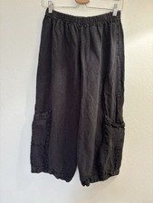 Usado, Calça cargo Bryn Walker Casbah 100% linho perna larga crop Lagenlook carvão P comprar usado  Enviando para Brazil