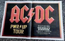 AC/DC Tour Ad Live 2024 PWR UP Newspaper Advert Poster Wembley Clipping 2 Page comprar usado  Enviando para Brazil