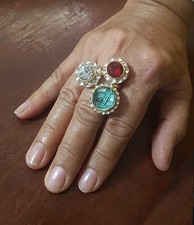 Anel da moda francesa vintage Dominique Aurientis cristal Swarovski comprar usado  Enviando para Brazil