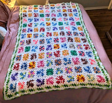 Colcha de crochê vintage feita à mão floral afegã quadrada da vovó BOM 52 x 74" comprar usado  Enviando para Brazil