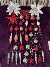 Christmas baubles red for sale  UPMINSTER