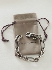 Usado, David Yurman pulseira de prata esterlina 925 com elos de corrente de cabo 7,5" 25,8 g e bolsa. comprar usado  Enviando para Brazil