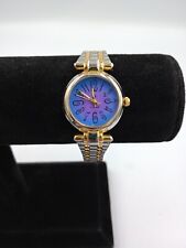 Antigo Y2K ID relógio de titânio ouro tom prata aço inoxidável azul roxo nova bateria comprar usado  Enviando para Brazil