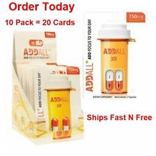 AddAll XR 750mg, Concentração de Foco Energético, 10 Pacotes - 20 Cápsulas - FRETE GRÁTIS, usado comprar usado  Enviando para Brazil