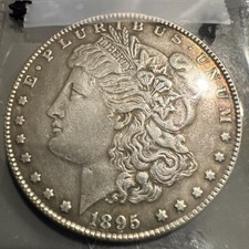 Moeda de prata 1895-S Morgan dólar, baixa escolha vintage muito boa data chave, escassa, usado comprar usado  Enviando para Brazil