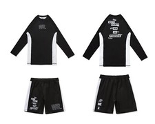Conjunto Albino and Preto x WAR Novo em Folha Rash Guard LS & Shorts No Gi Bjj (Preto) comprar usado  Enviando para Brazil