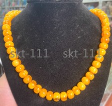 Certificado 10mm Colar de Contas de Tambor de Pedra Âmbar Báltico Amarelo Gema 18-35”, usado comprar usado  Enviando para Brazil