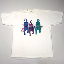 Camiseta médica adulto grande vintage anos 90 Y2K gatos comprar usado  Enviando para Brazil